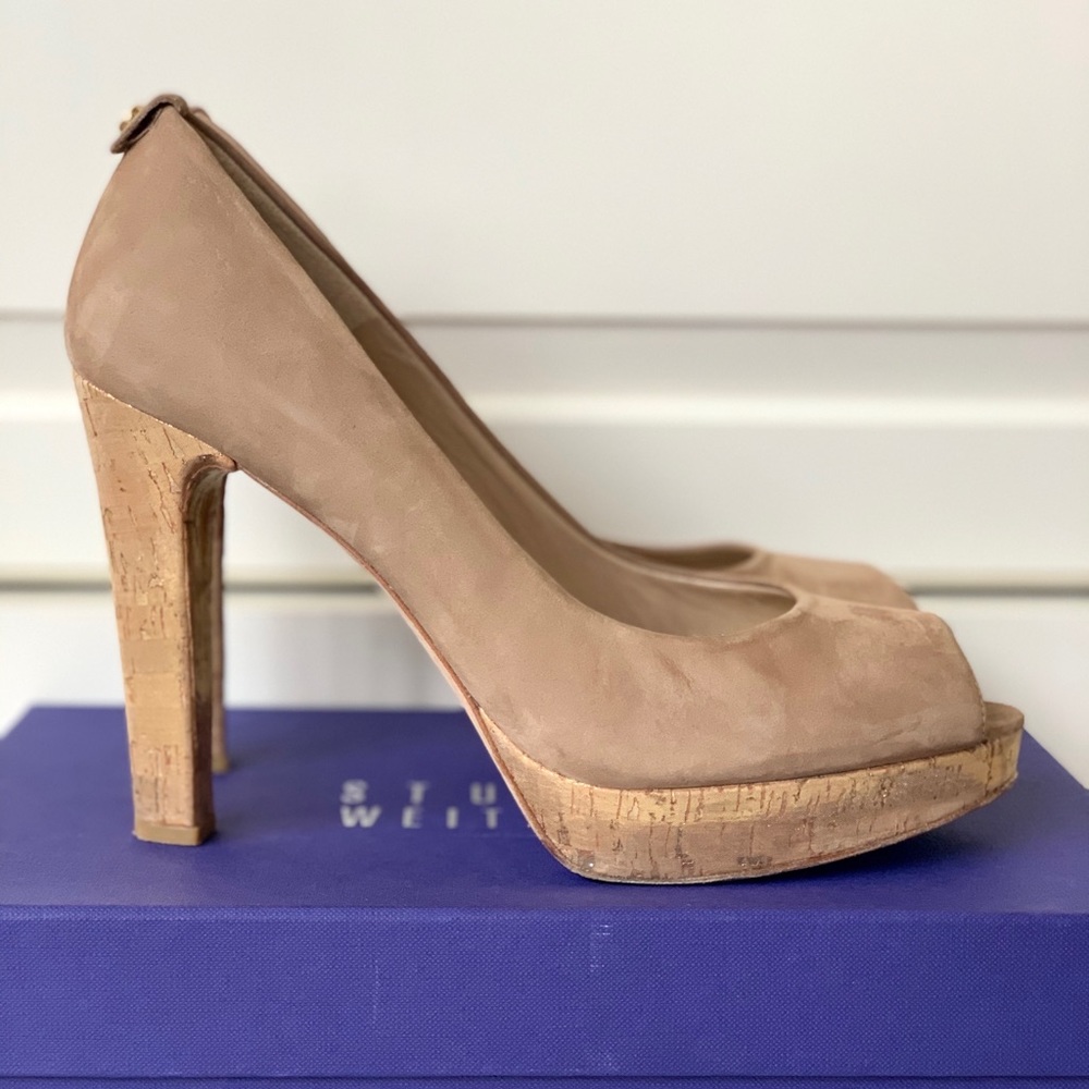 Stuart Weitzman Tan Nulille Platform Heel